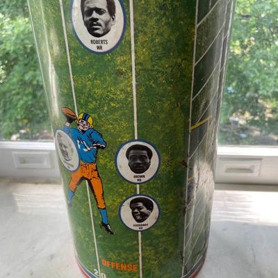 Vintage 1969 Washington Redskins metal trash can + 1959 Poly Vs City football program