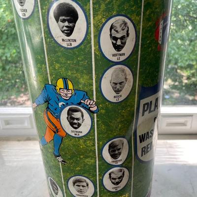Vintage 1969 Washington Redskins metal trash can + 1959 Poly Vs City football program