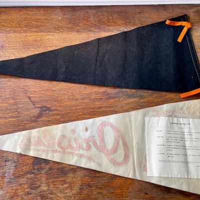Vintage Baltimore Orioles baseball 1961 team photo & stadium full-size felt pennants