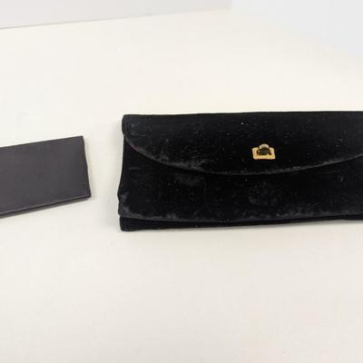 Vintage Pichel Black Velvet Clutch & Credit Card Holder & Beaded White Clutch Bag