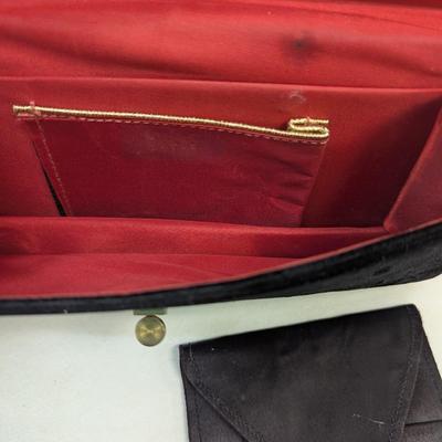 Vintage Pichel Black Velvet Clutch & Credit Card Holder & Beaded White Clutch Bag