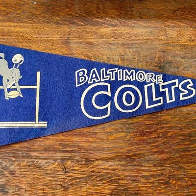 Vintage 1960s Baltimore Colts Football full-size felt pennant