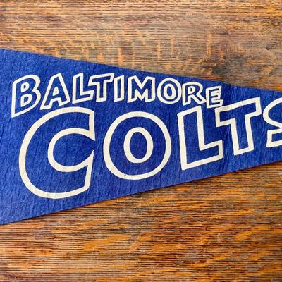 Vintage 1960s Baltimore Colts Football full-size felt pennant