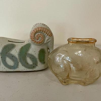 Pair of vintage coin banks