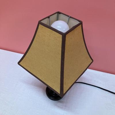 Sale Photo Thumbnail #394: Cute little 18" desk lamp. Espresso/linen colors