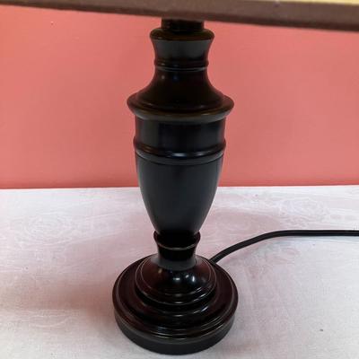 Sale Photo Thumbnail #395: Cute little 18" desk lamp. Espresso/linen colors