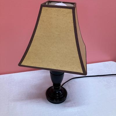 Sale Photo Thumbnail #393: Cute little 18" desk lamp. Espresso/linen colors