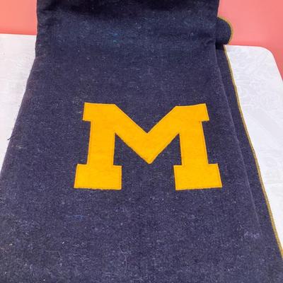 Sale Photo Thumbnail #401: Great condition! No rips/tears. Vintage University of Michigan blanket 58" x 38"