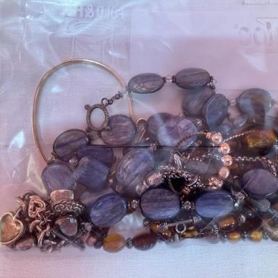 Sale Photo Thumbnail #413: Lot of costume jewelry necklaces