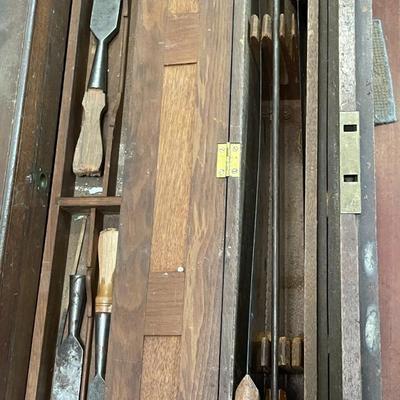 Antique carpenter's apprentice hand-made tool box, with tools!