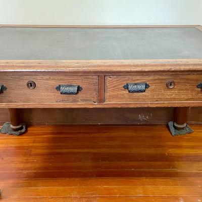Antique slate-top desk