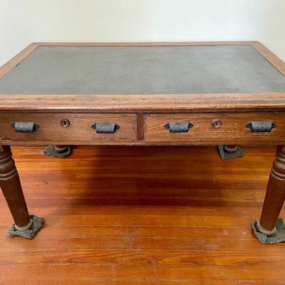Antique slate-top desk