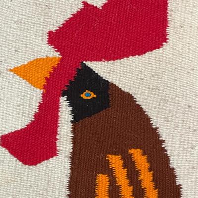 Woven rooster wall hanging
