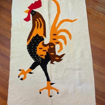 Woven rooster wall hanging