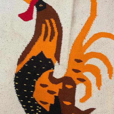 Woven rooster wall hanging