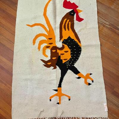 Woven rooster wall hanging
