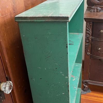 Vintage 4-shelf turquoise bookshelf
