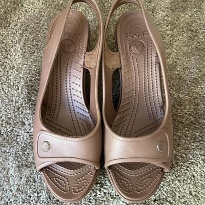 Crocs wedge sandals, size 10