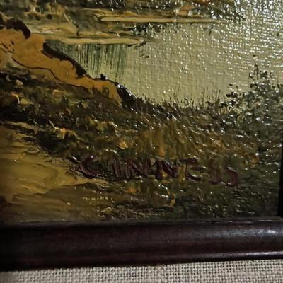 Vintage oil landscape