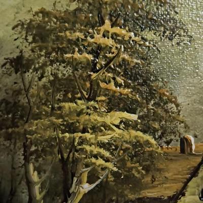 Vintage oil landscape