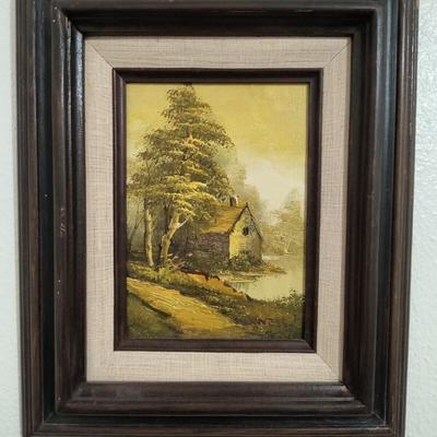 Vintage oil landscape