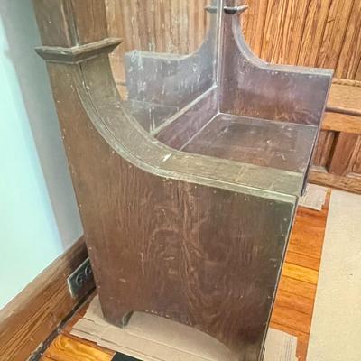 Antique mirrored hall tree with storage bench