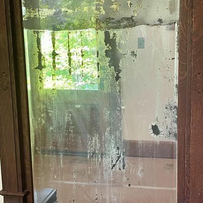 Antique mirrored hall tree with storage bench