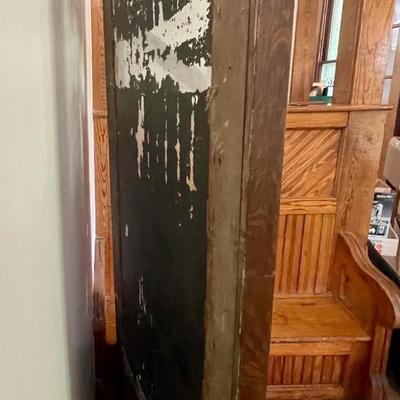 Antique mirrored hall tree with storage bench
