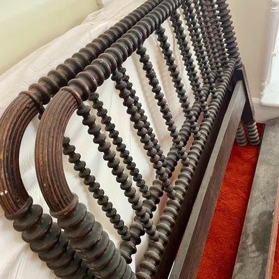 Antique full-size Jenny Lind spindle bed