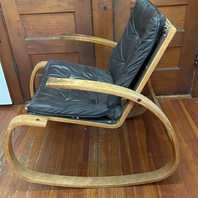 Vintage bentwood MCM rocking chair, unsigned