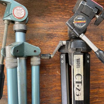 Pair of vintage metal tripods