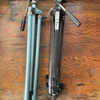 Pair of vintage metal tripods