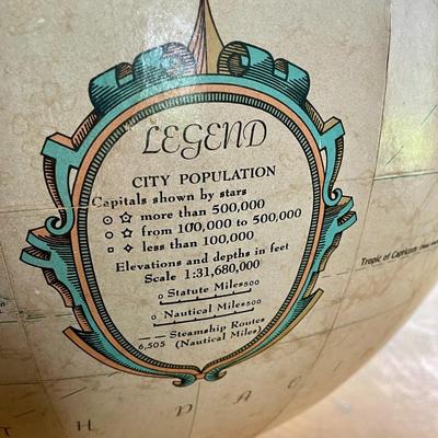 Vintage LeRoy M. Tolman Replogle desktop globe