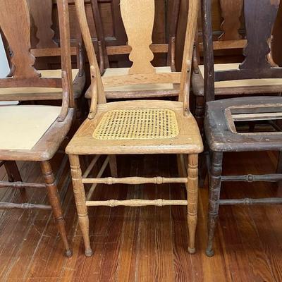 Set of 6 caned chairs
