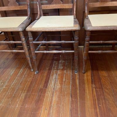 Set of 6 caned chairs