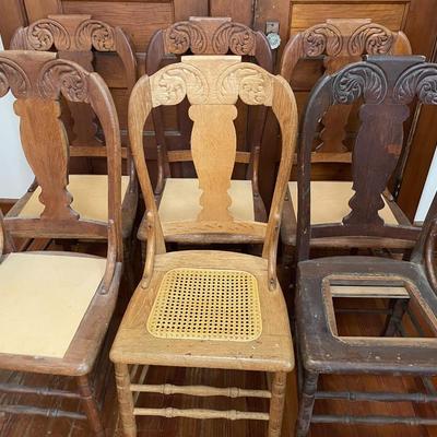 Set of 6 caned chairs