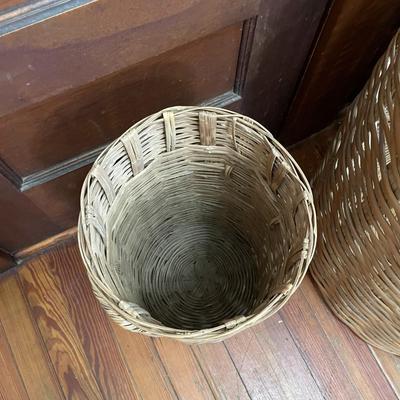 Pair of rattan baskets