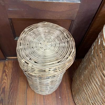 Pair of rattan baskets