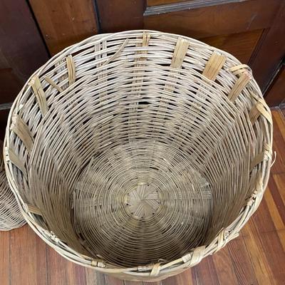 Pair of rattan baskets
