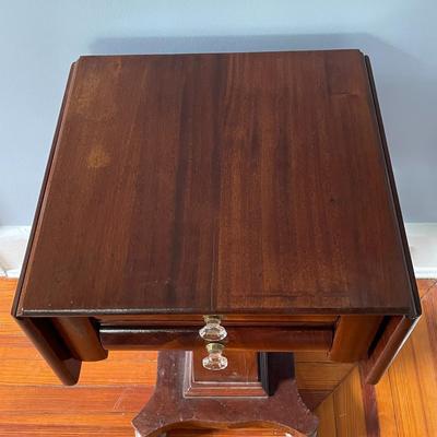 Antique Empire style drop-leaf end table