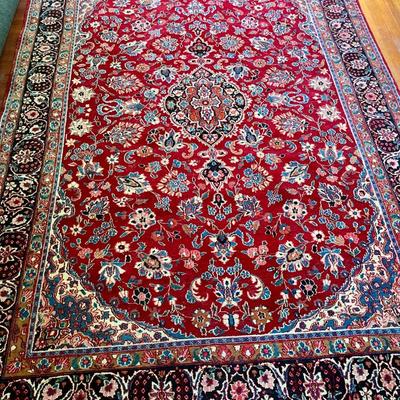 Persian "red medallion" hand-knotted area rug