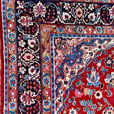 Persian "red medallion" hand-knotted area rug