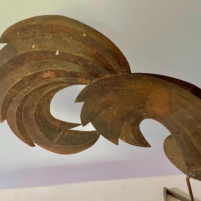 Cut metal rooster