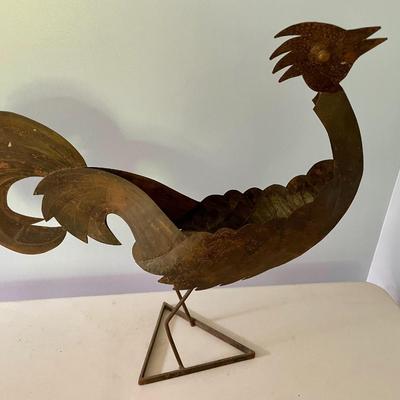 Cut metal rooster