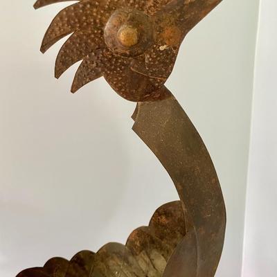 Cut metal rooster