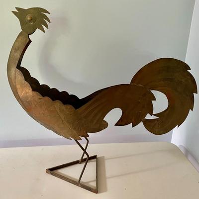 Cut metal rooster