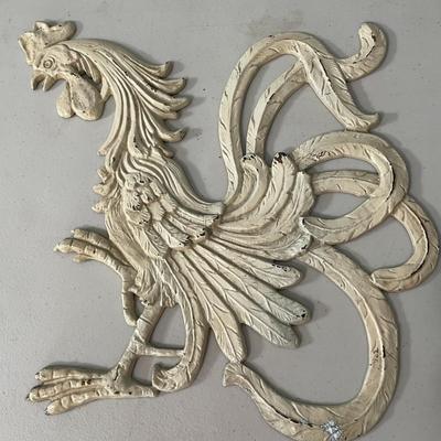 Pair of vintage painted metal fighting rooster trivets