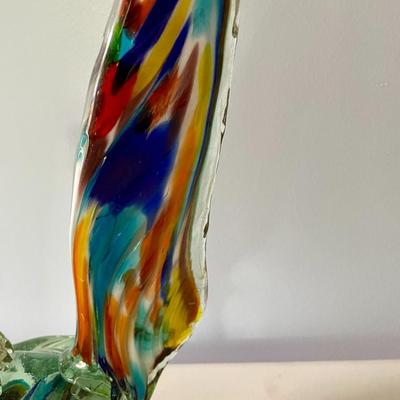Pair of vintage Murano roosters