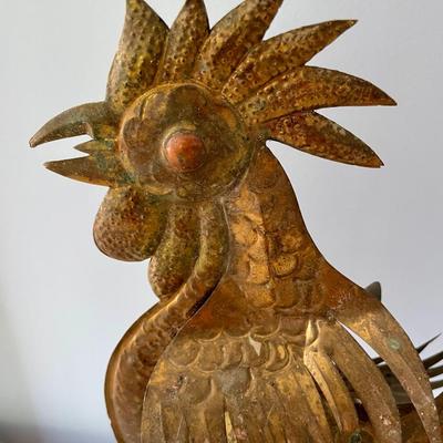 Pair of punched metal roosters