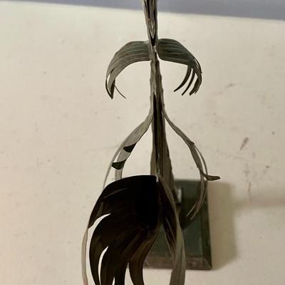 Pair of cut metal roosters